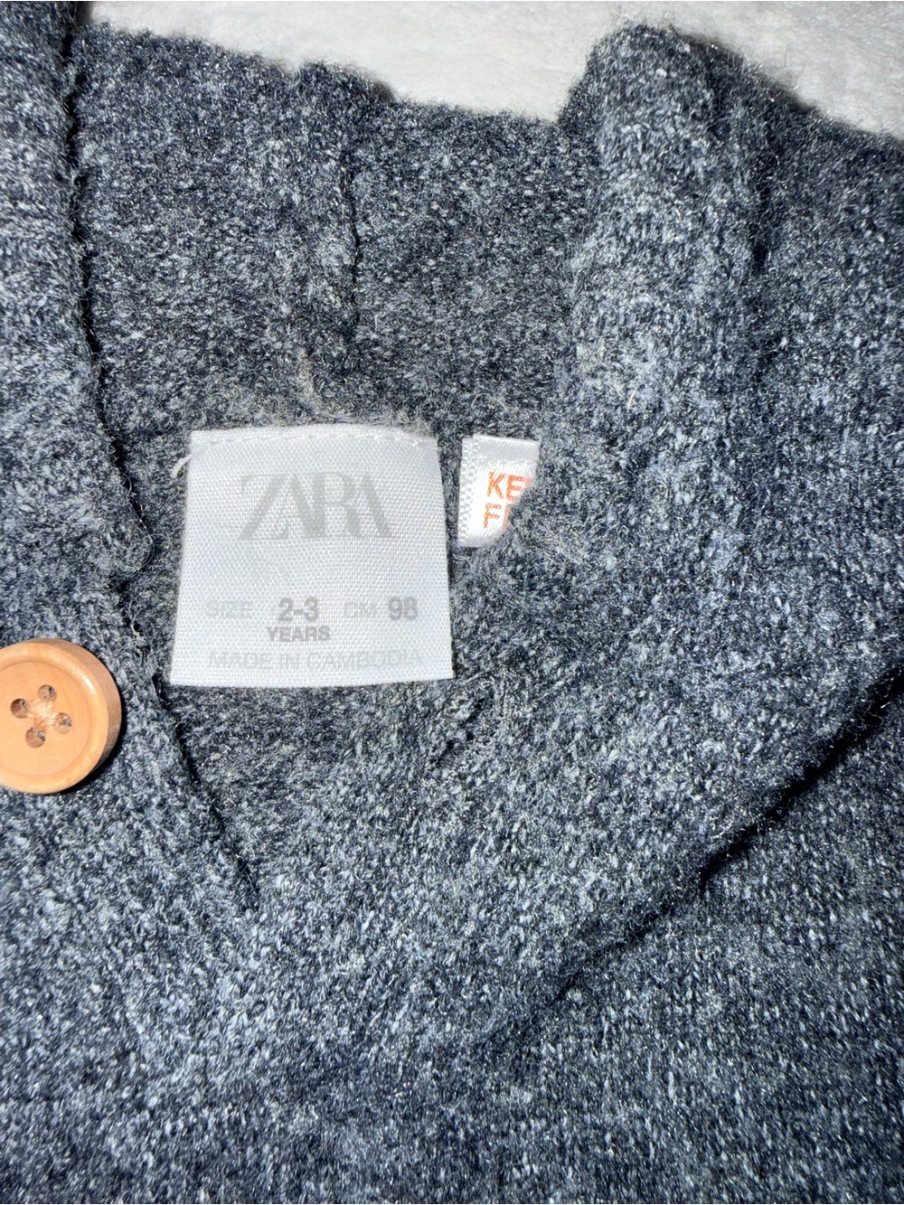 ZARA Men's Heather Charcoal Button Cardigan